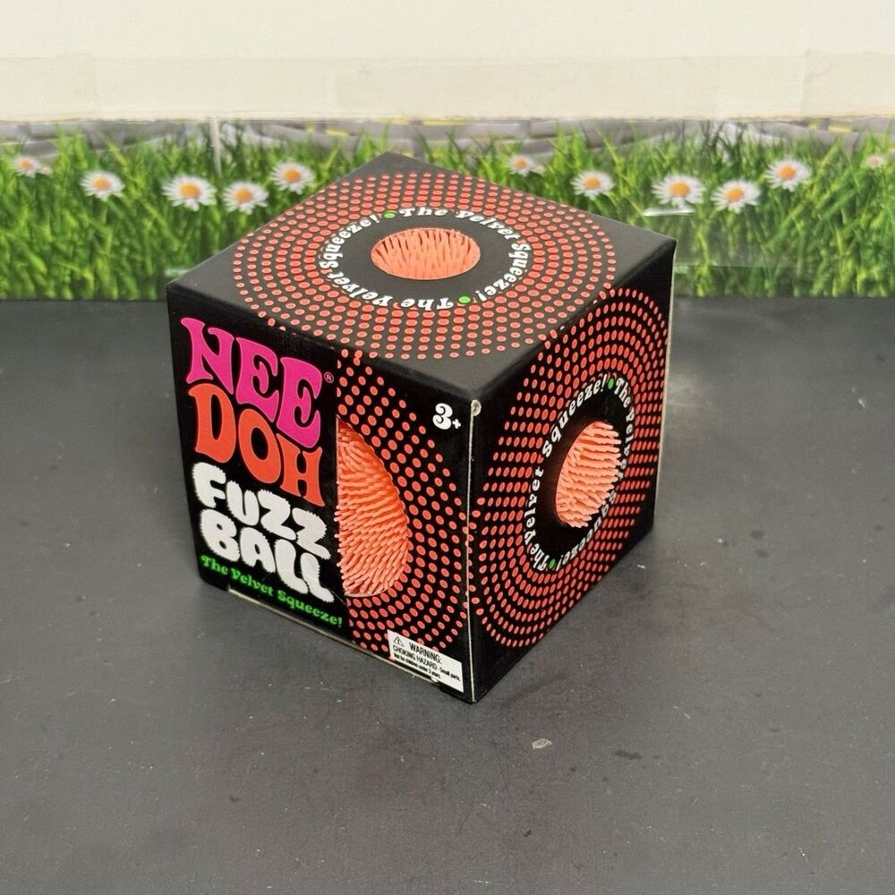 Authentic Needoh Fuzz Ball Factory Sealed Velvet Squeeze Orange